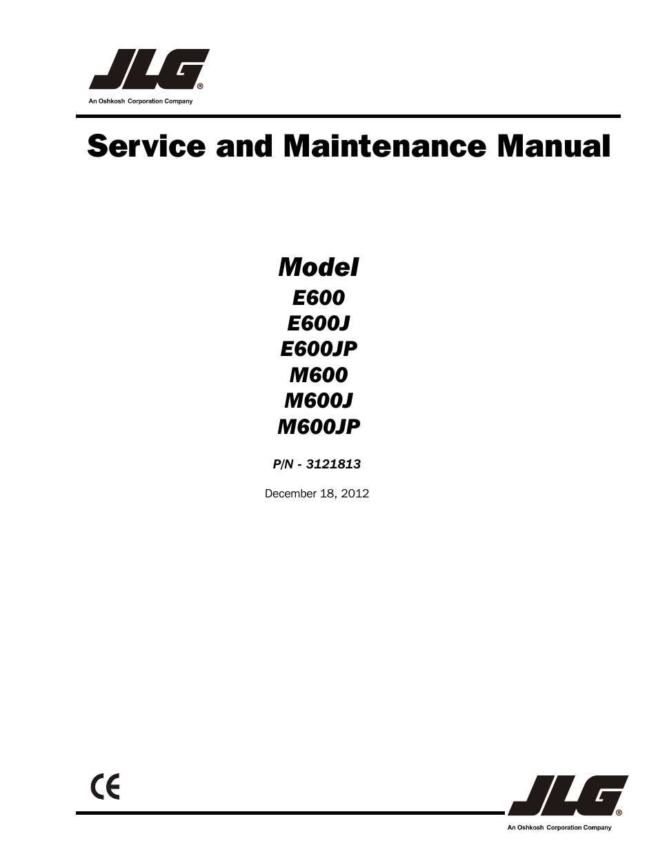 JLG M600 Service Manual User Manual | 222 pages