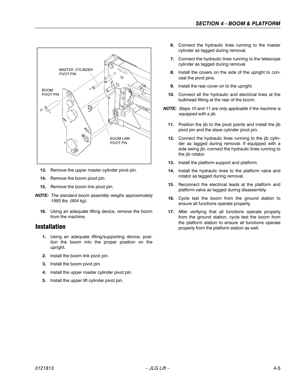 Installation, Installation -5 | JLG M600 Service Manual User Manual | Page 115 / 222