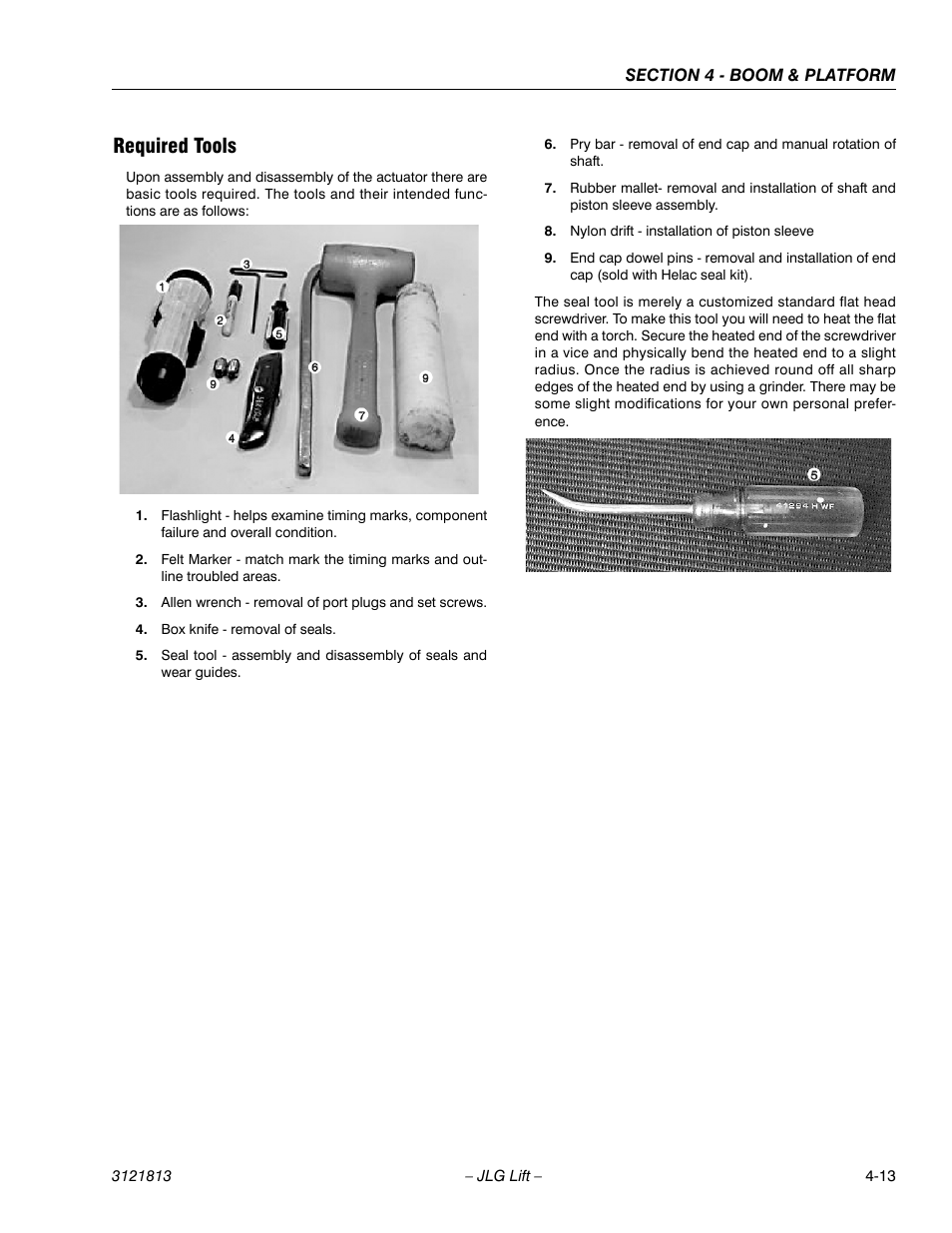 Required tools, Required tools -13 | JLG M600 Service Manual User Manual | Page 123 / 222