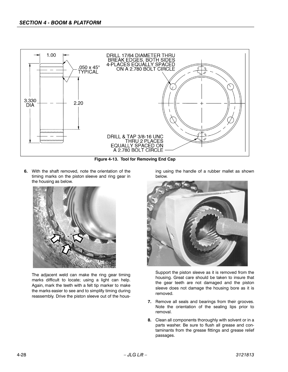 Tool for removing end cap -28 | JLG M600 Service Manual User Manual | Page 138 / 222