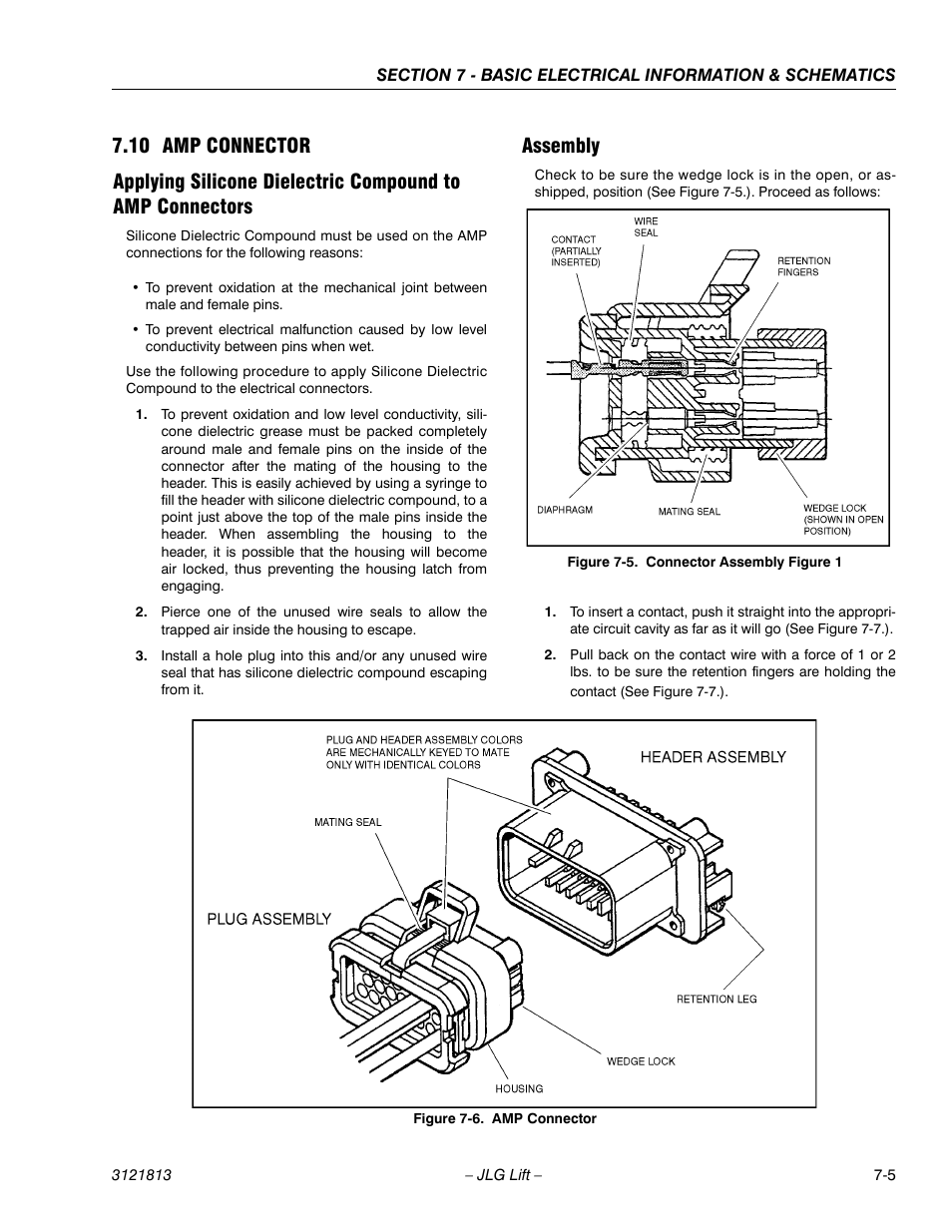 10 amp connector, Assembly, Amp connector -5 | Connector assembly figure 1 -5 | JLG M600 Service Manual User Manual | Page 205 / 222