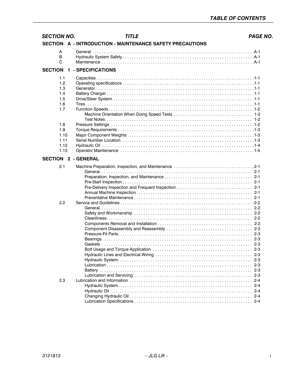 JLG M600 Service Manual User Manual | Page 5 / 222