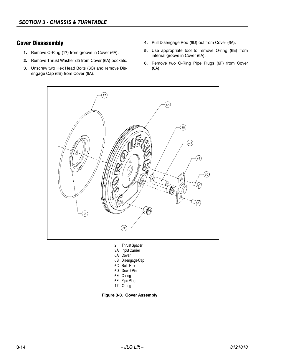 Cover disassembly, Cover disassembly -14, Cover assembly -14 | JLG M600 Service Manual User Manual | Page 52 / 222