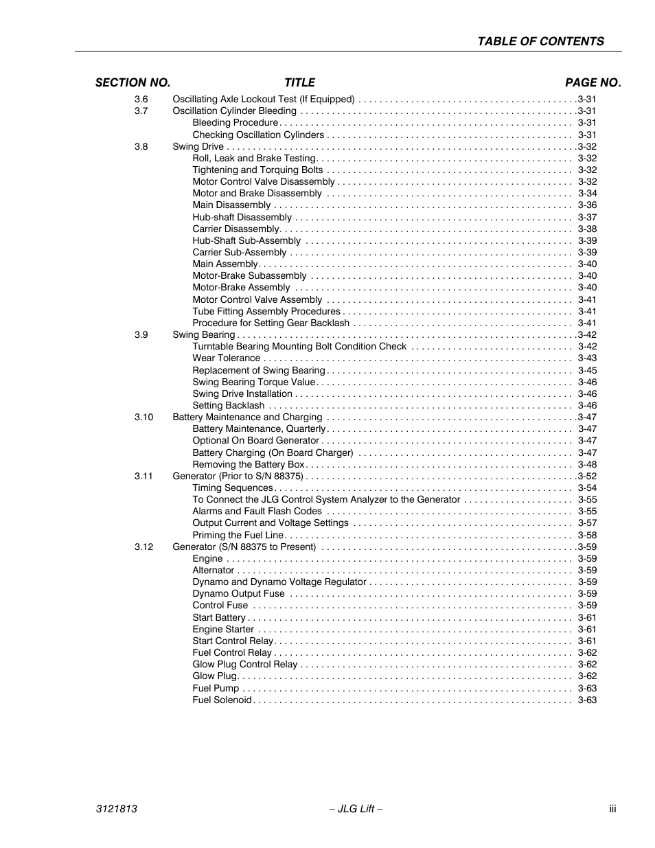 JLG M600 Service Manual User Manual | Page 7 / 222