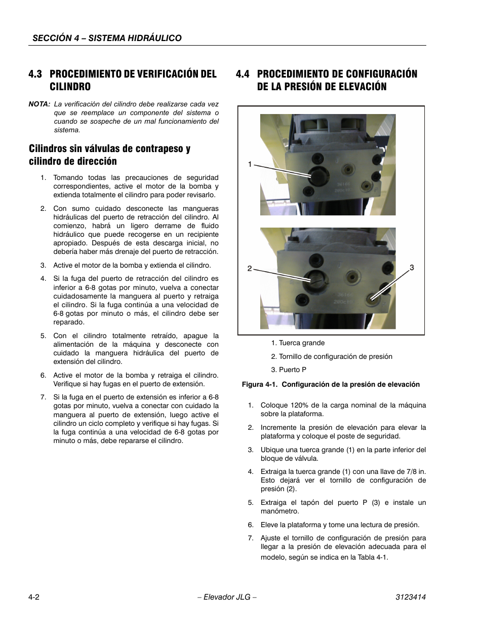 3 procedimiento de verificación del cilindro | JLG 3246ES Service Manual User Manual | Page 104 / 216