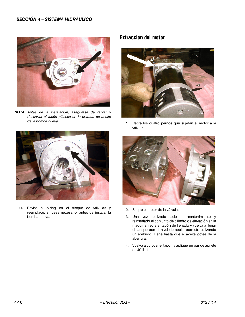 3heading - extracción del motor, Extracción del motor | JLG 3246ES Service Manual User Manual | Page 112 / 216