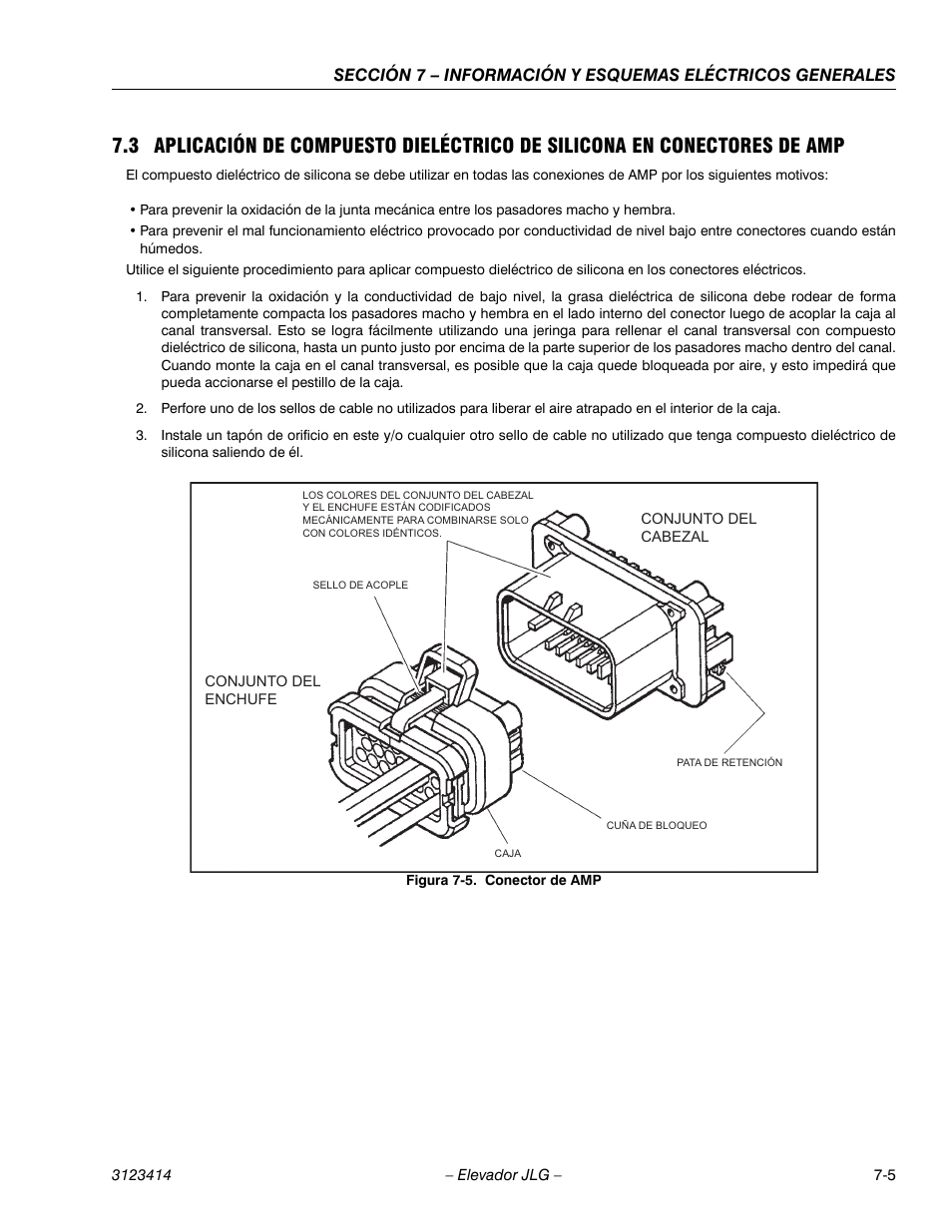 Figureno - figura 7-5. conector de amp, Conector de amp -5 | JLG 3246ES Service Manual User Manual | Page 177 / 216