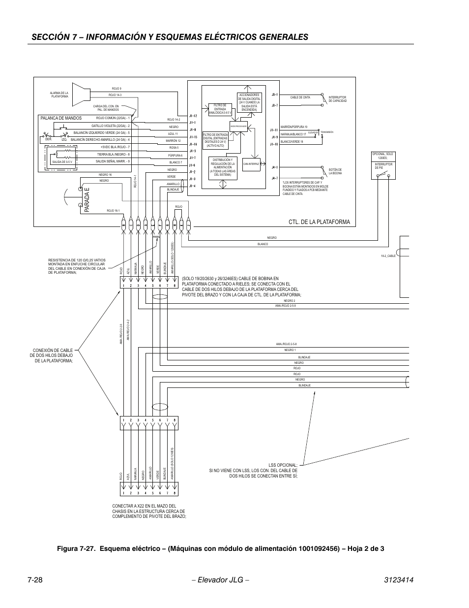 Pa rada e, Ctl. de la plataforma | JLG 3246ES Service Manual User Manual | Page 200 / 216