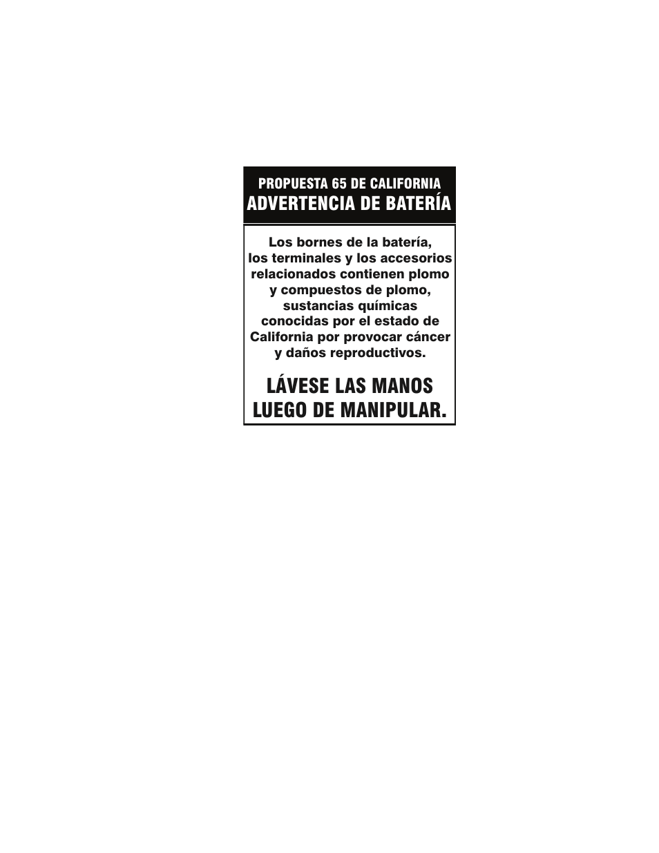 Lávese las manos luego de manipular, Advertencia de batería | JLG 3246ES Service Manual User Manual | Page 215 / 216