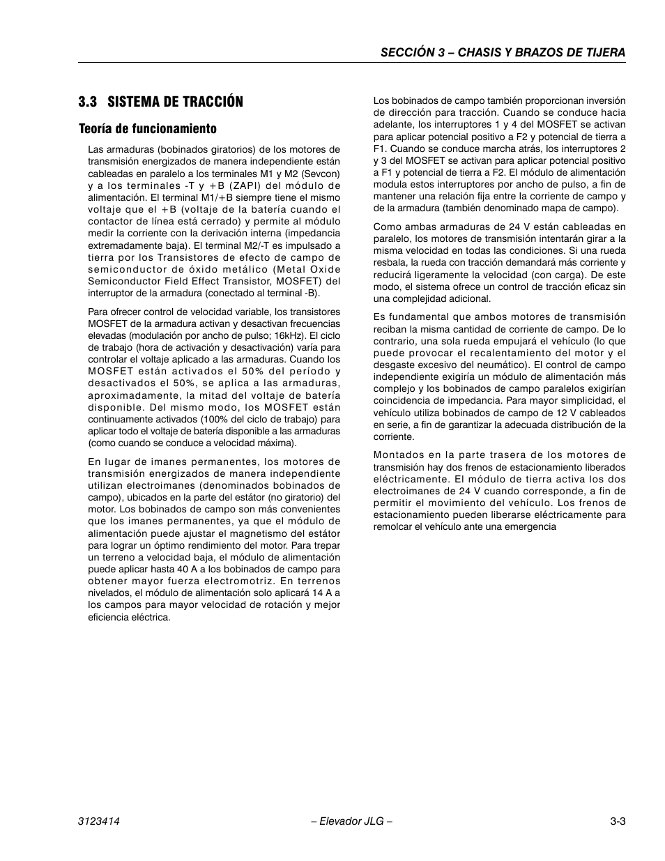 2heading - 3.3 sistema de tracción, 3heading - teoría de funcionamiento, 3 sistema de tracción | JLG 3246ES Service Manual User Manual | Page 39 / 216