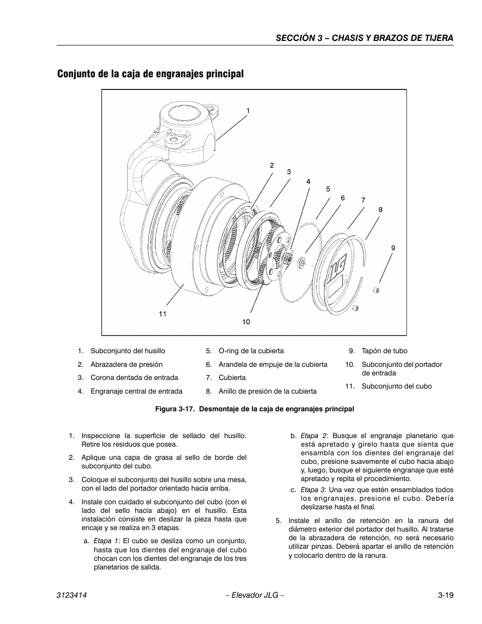 Conjunto de la caja de engranajes principal | JLG 3246ES Service Manual User Manual | Page 55 / 216