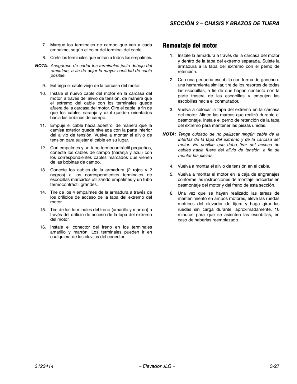 3heading - remontaje del motor, Remontaje del motor | JLG 3246ES Service Manual User Manual | Page 63 / 216