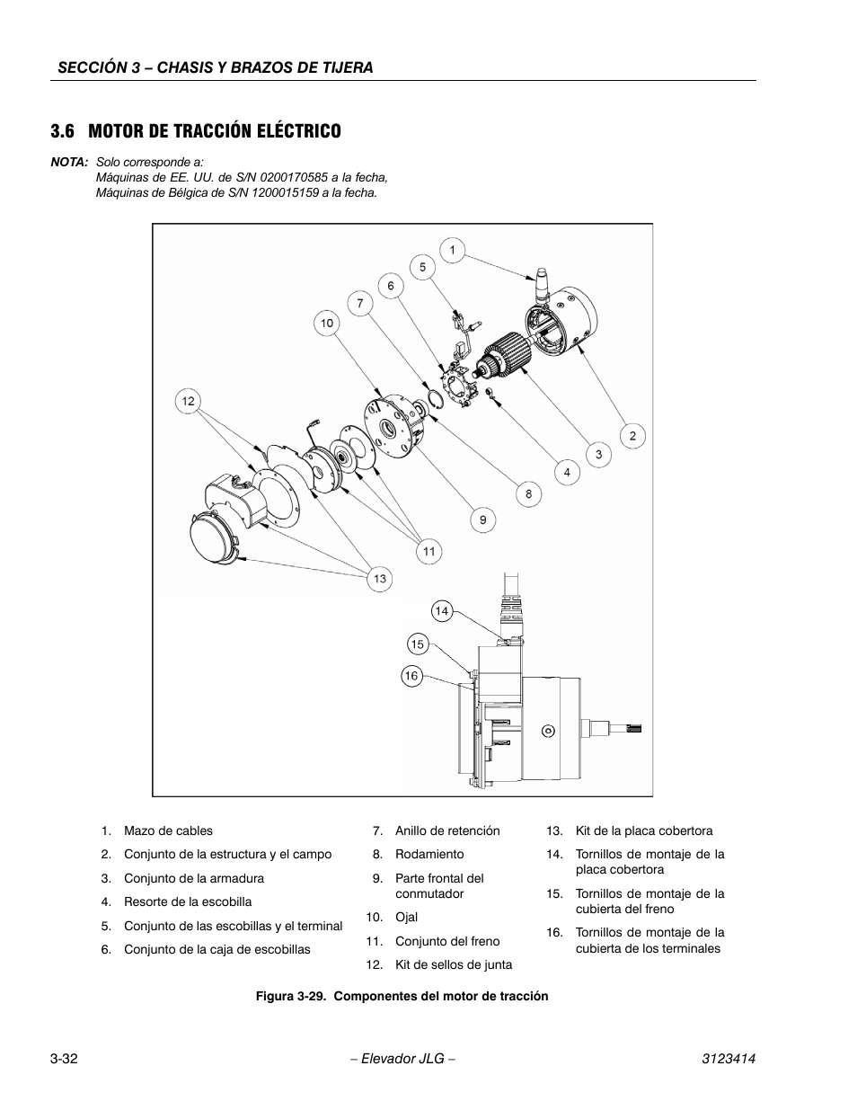 2heading - 3.6 motor de tracción eléctrico, 6 motor de tracción eléctrico | JLG 3246ES Service Manual User Manual | Page 68 / 216