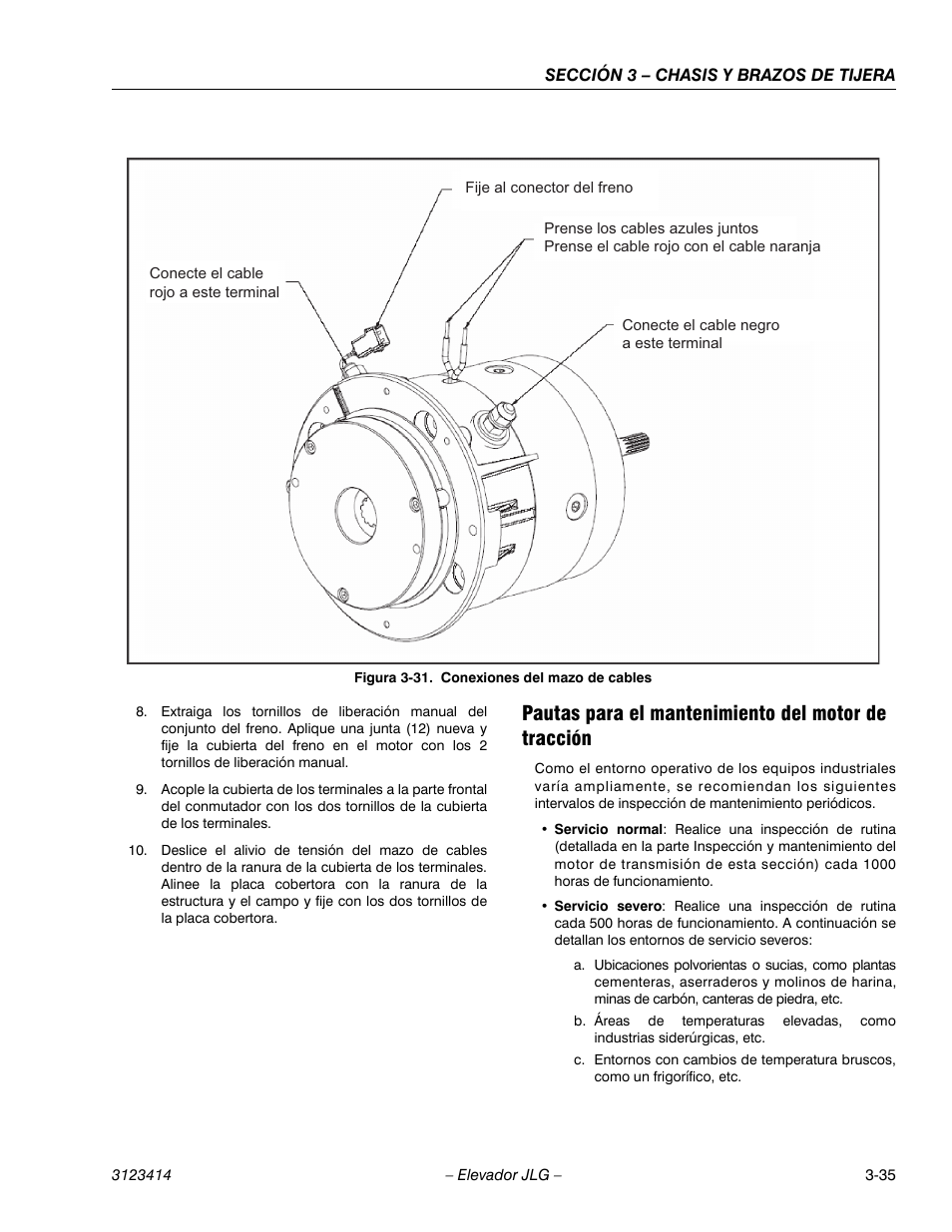 Figura 3-31, Pautas para el mantenimiento del motor de tracción | JLG 3246ES Service Manual User Manual | Page 71 / 216