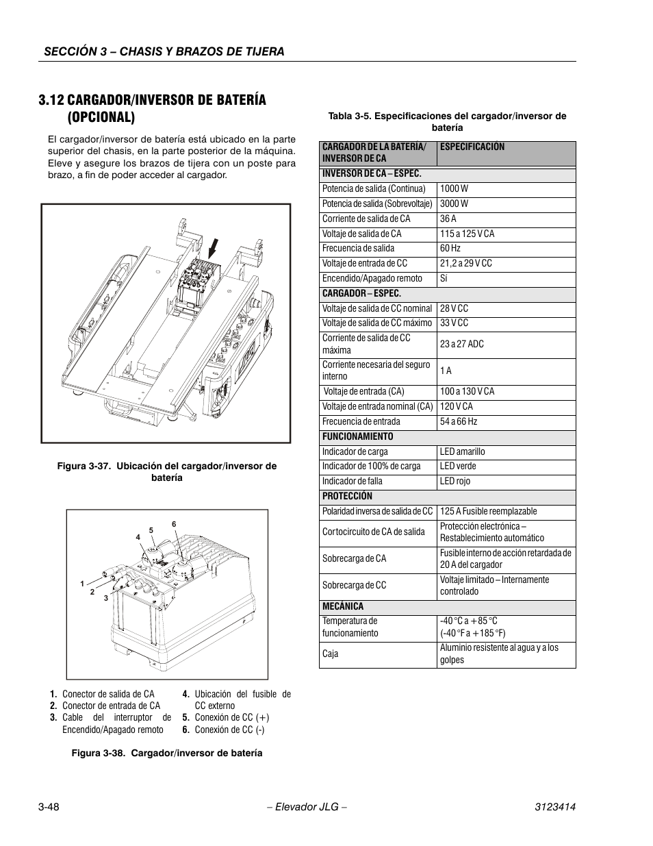 12 cargador/inversor de batería (opcional) | JLG 3246ES Service Manual User Manual | Page 84 / 216