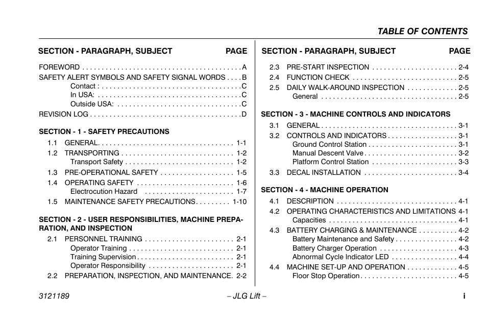 JLG 19AMI Operator Manual User Manual | Page 7 / 68