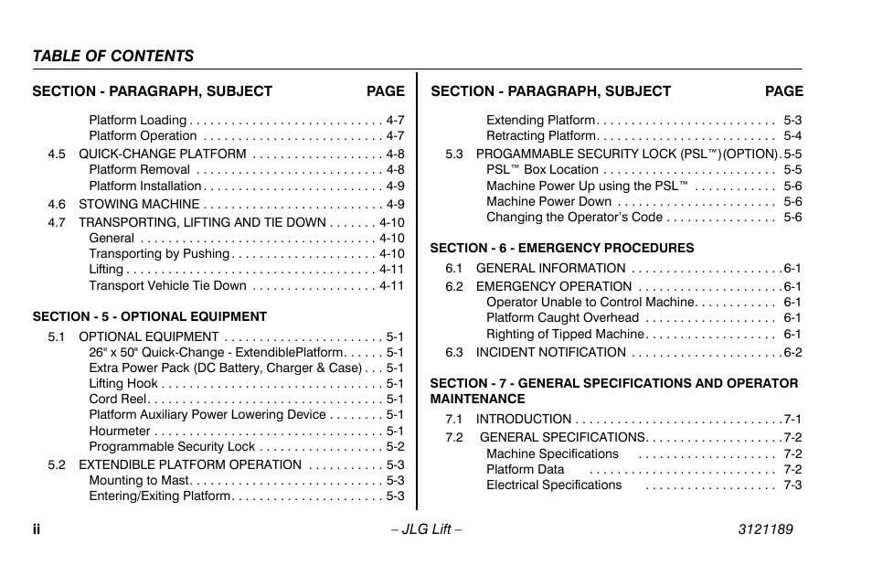 JLG 19AMI Operator Manual User Manual | Page 8 / 68