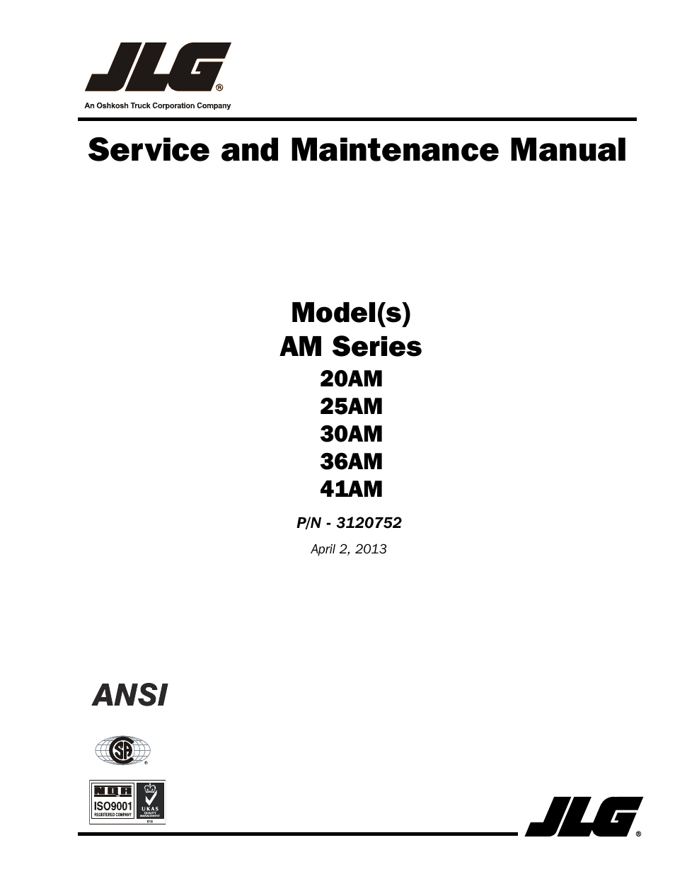 JLG 41AM (3120752) Service Manual User Manual | 84 pages