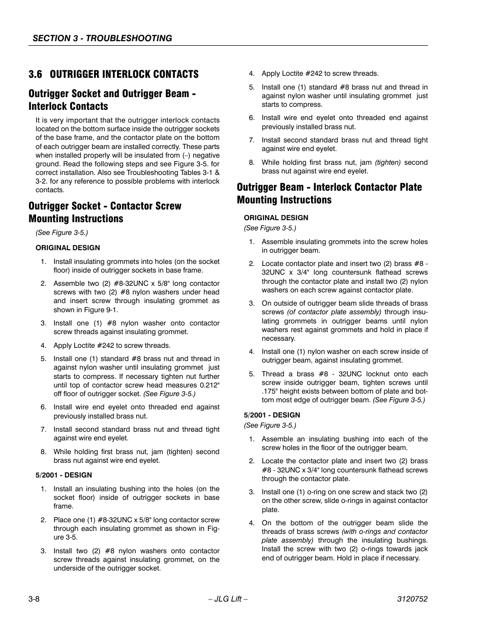 6 outrigger interlock contacts, 6 outrigger interlock contacts -8 | JLG 41AM (3120752) Service Manual User Manual | Page 70 / 84