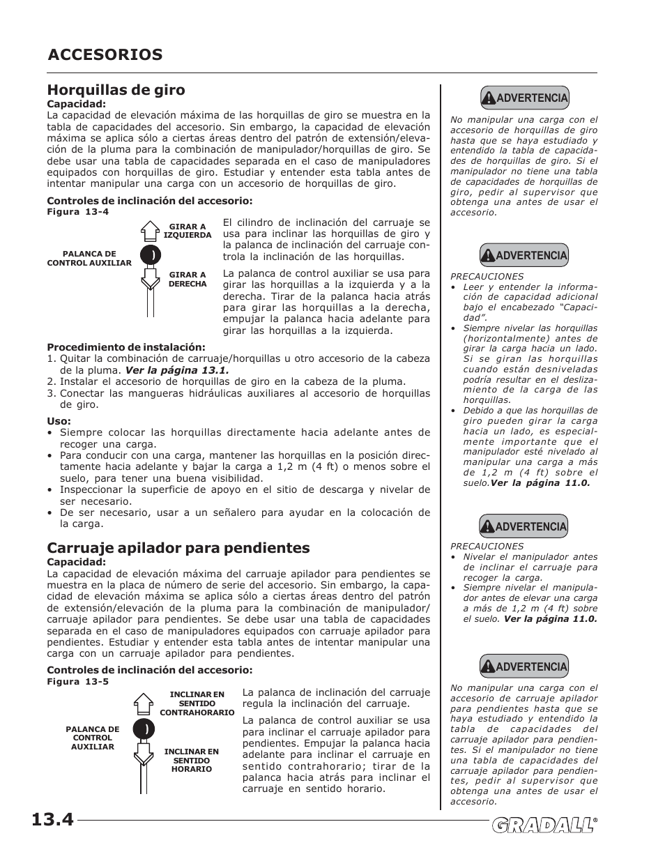 Accesorios, Horquillas de giro, Carruaje apilador para pendientes | JLG G10-43A (0160005444 & After) Operator Manual User Manual | Page 40 / 56