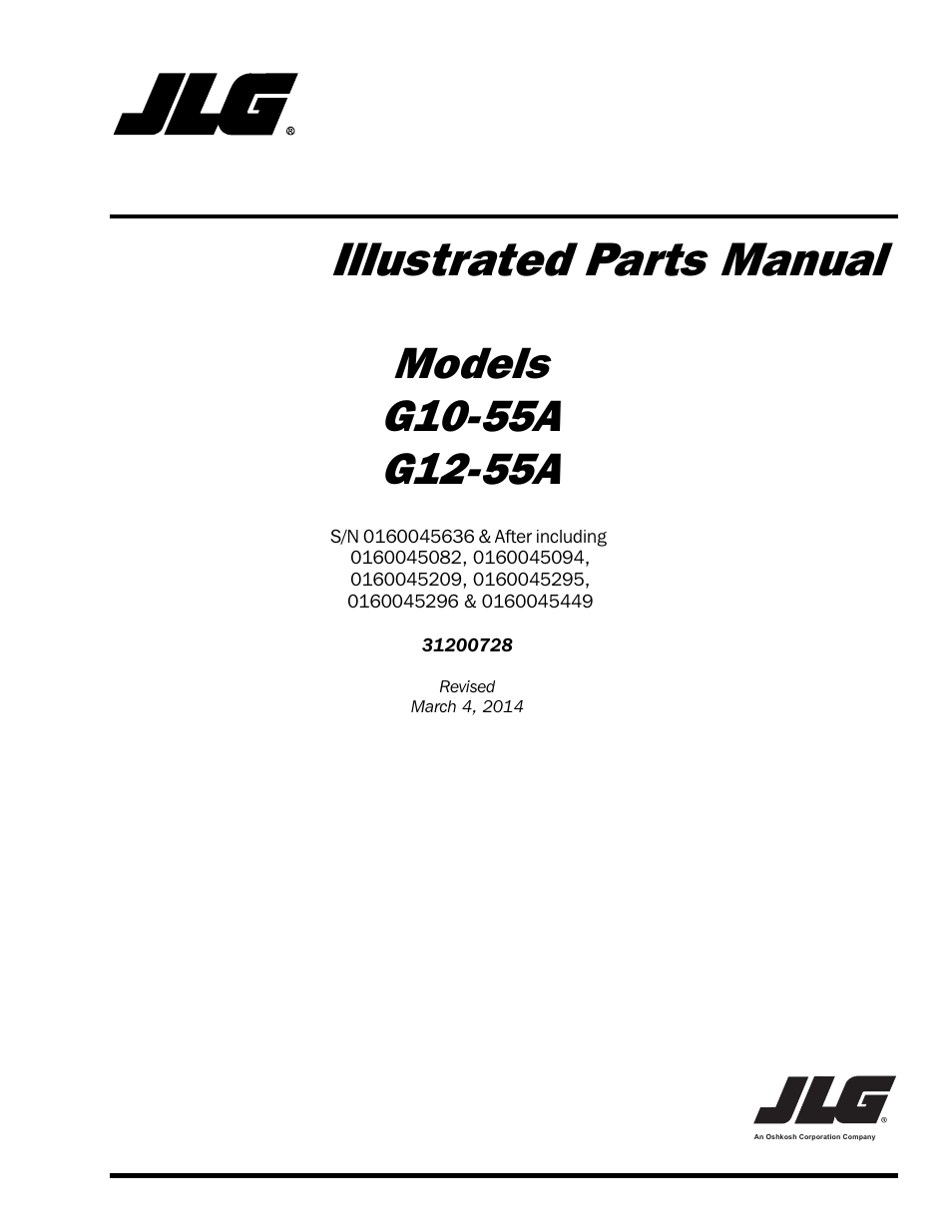 JLG G12-55A Parts Manual User Manual | 418 pages