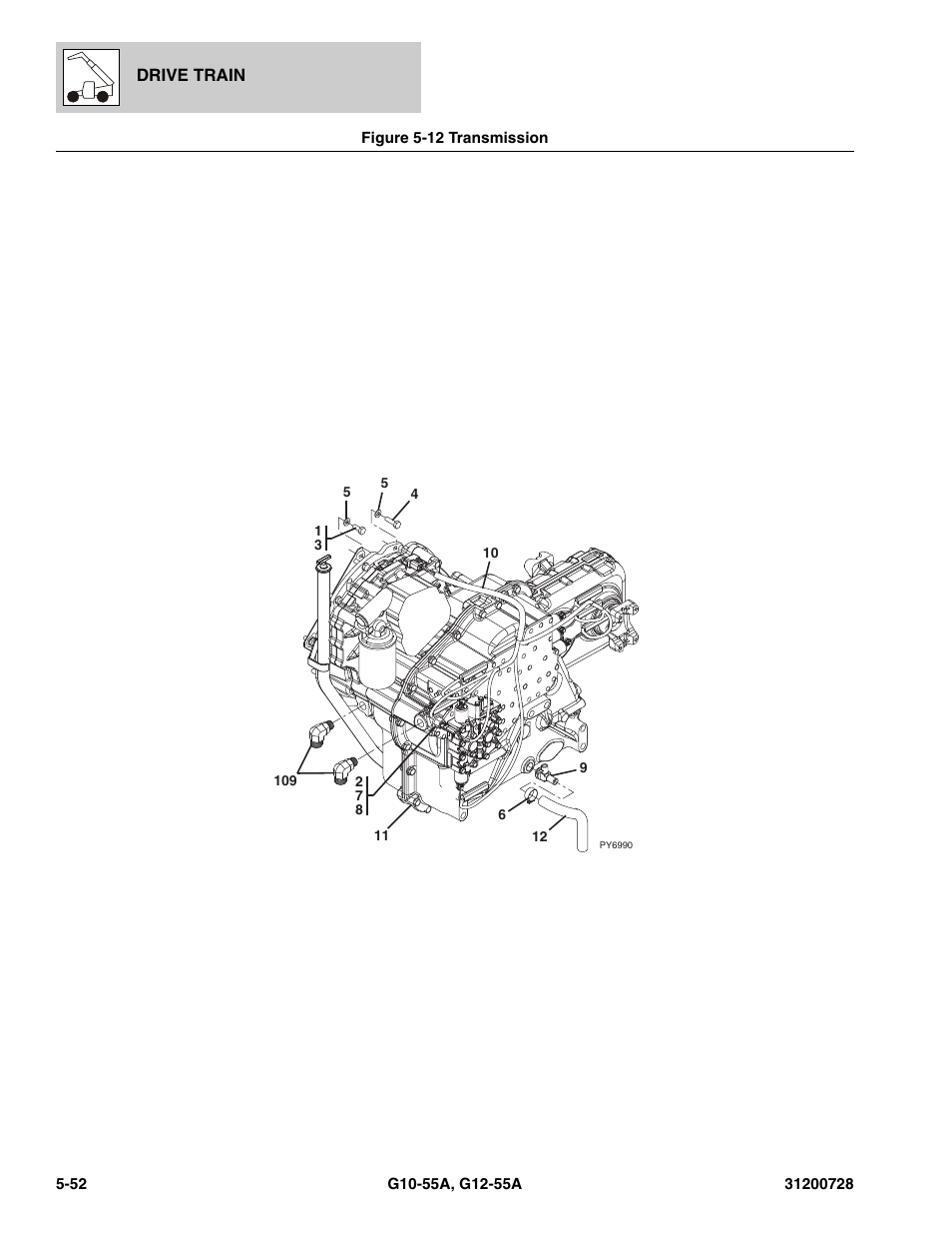 Figure 5-12 transmission, Transmission -52, Mission | See figure 5-12 for details), Transmission, (see figure 5-12 for details) | JLG G12-55A Parts Manual User Manual | Page 174 / 418