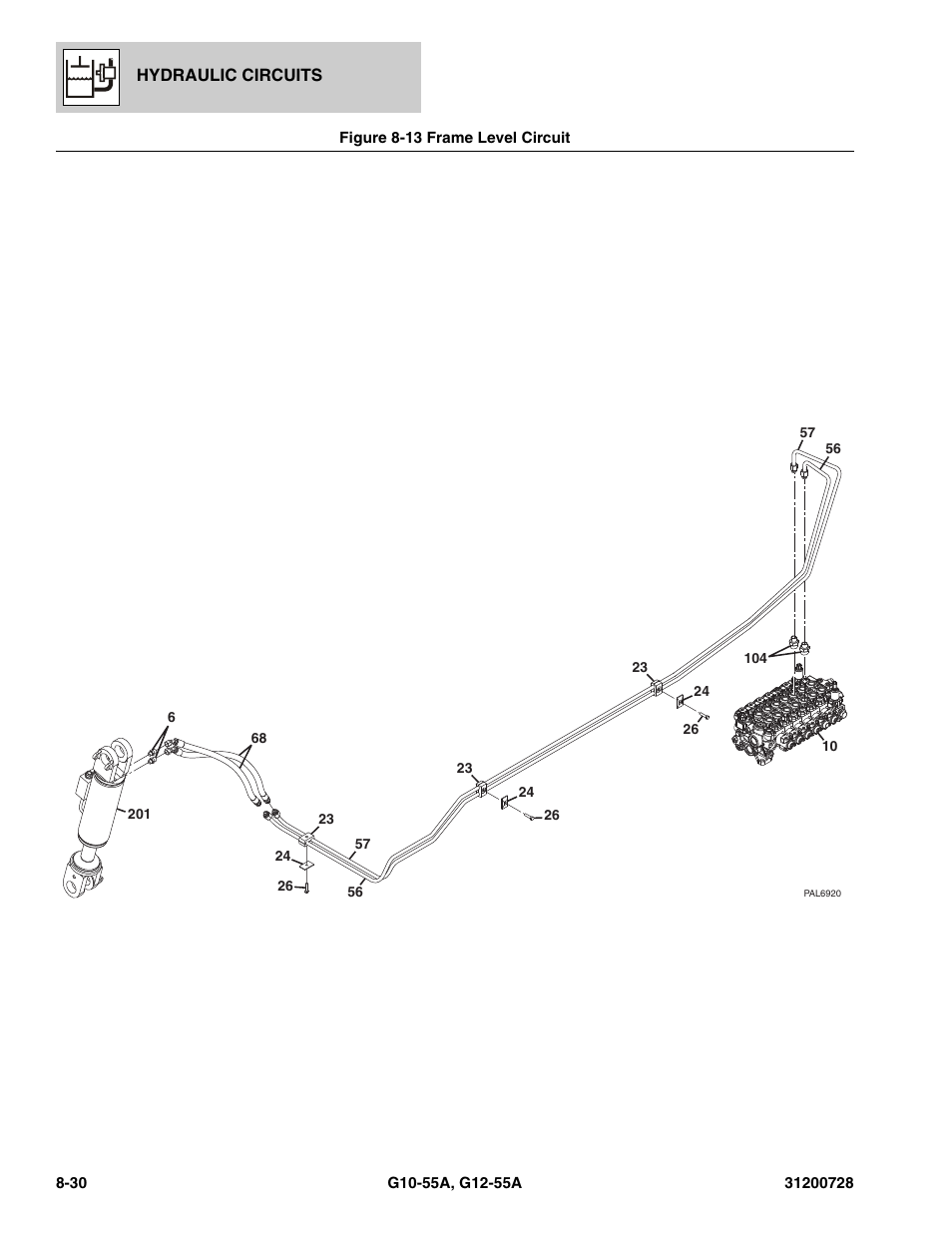 Figure 8-13 frame level circuit, Frame level circuit -30 | JLG G12-55A Parts Manual User Manual | Page 278 / 418