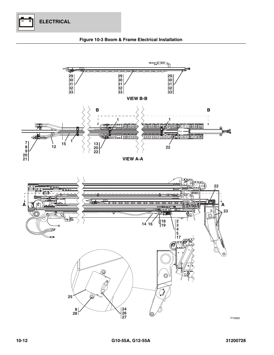 Figure 10-3 boom & frame electrical installation, Boom & frame electrical installation -12 | JLG G12-55A Parts Manual User Manual | Page 338 / 418