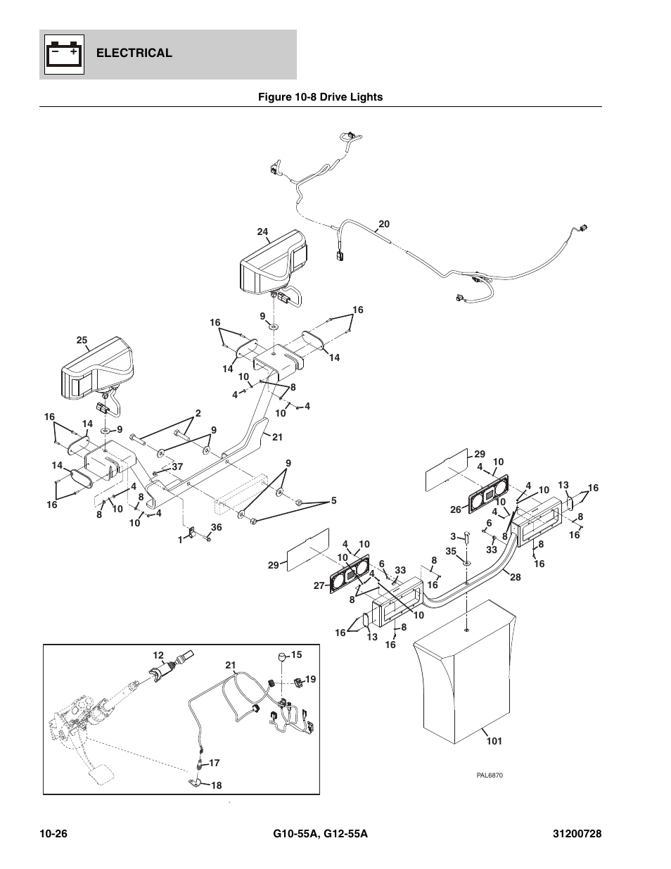 Figure 10-8 drive lights, Drive lights -26 | JLG G12-55A Parts Manual User Manual | Page 352 / 418