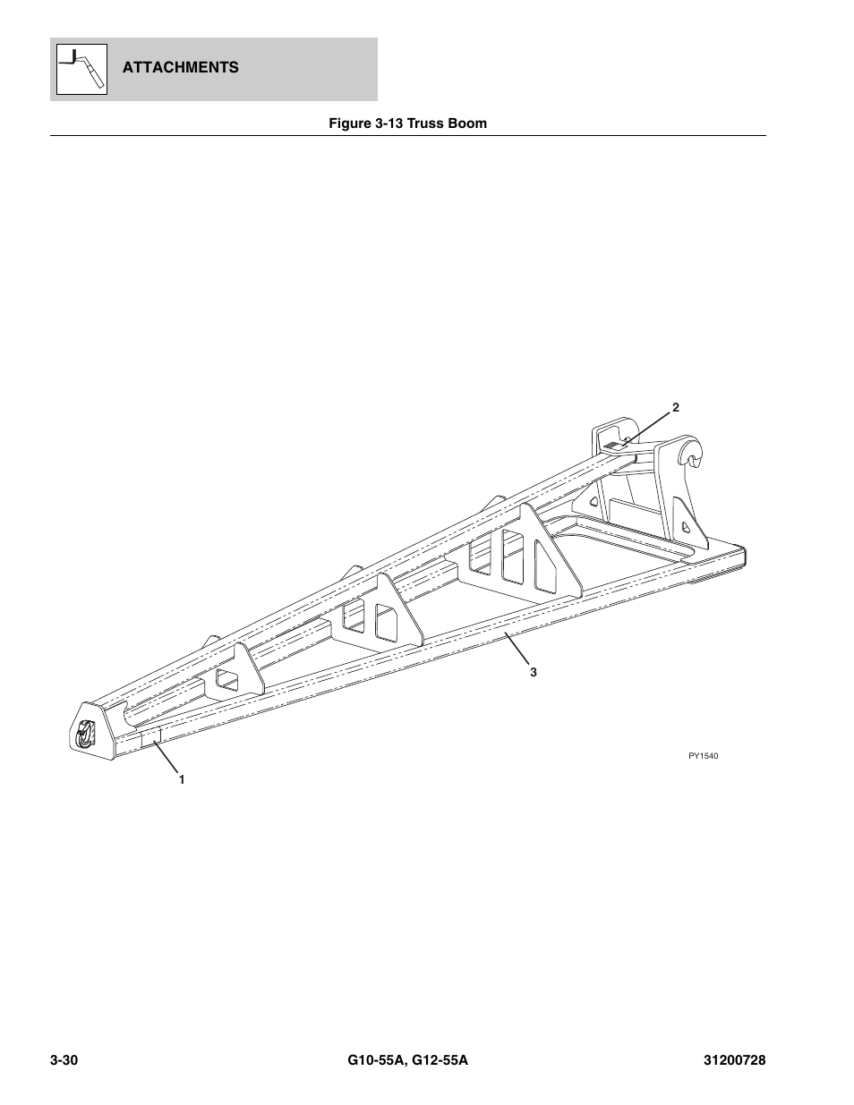 Figure 3-13 truss boom, Truss boom -30 | JLG G12-55A Parts Manual User Manual | Page 86 / 418