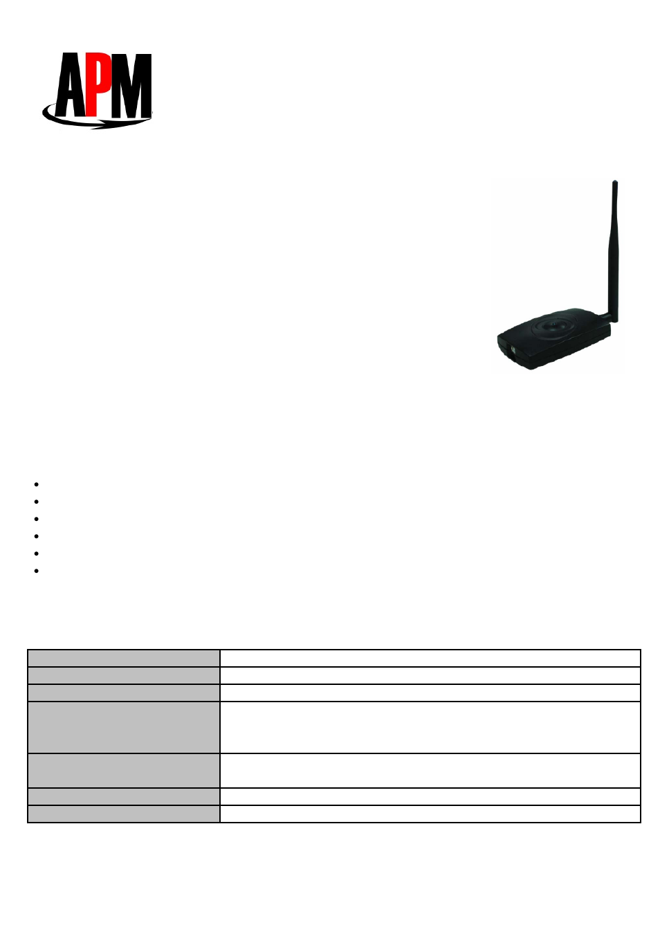 APM ALP-9287 User Manual | 2 pages