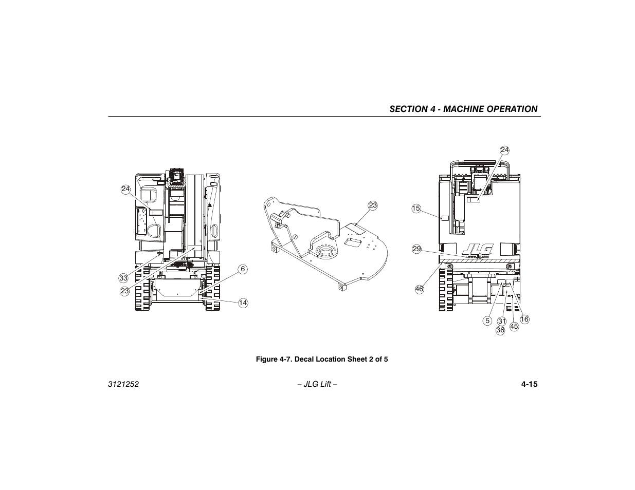 Decal location sheet 2 of 5 -15 | JLG E300 Operator Manual User Manual | Page 59 / 92