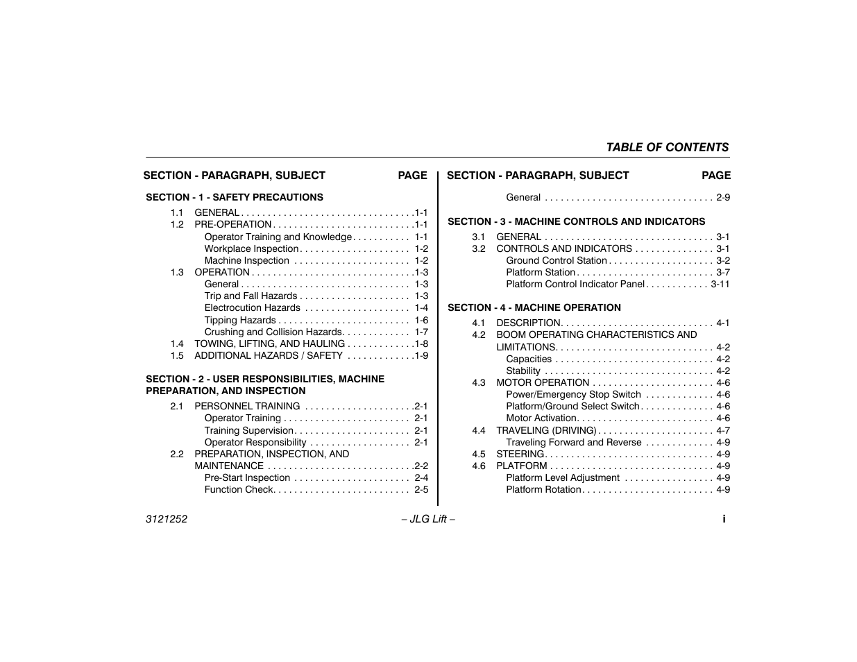 JLG E300 Operator Manual User Manual | Page 7 / 92