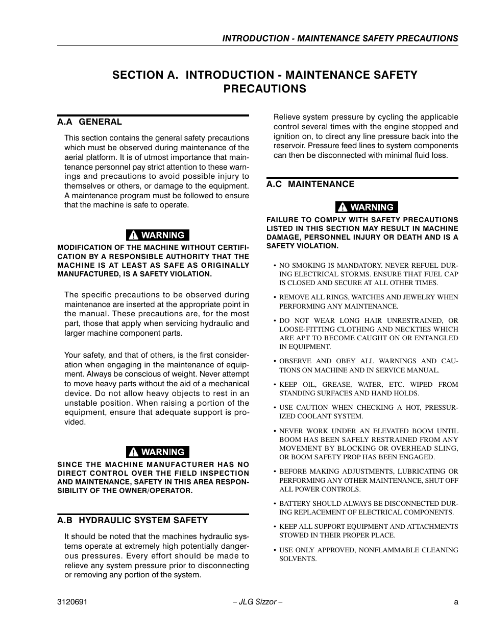 JLG 40RTS ANSI Service Manual User Manual | Page 3 / 84