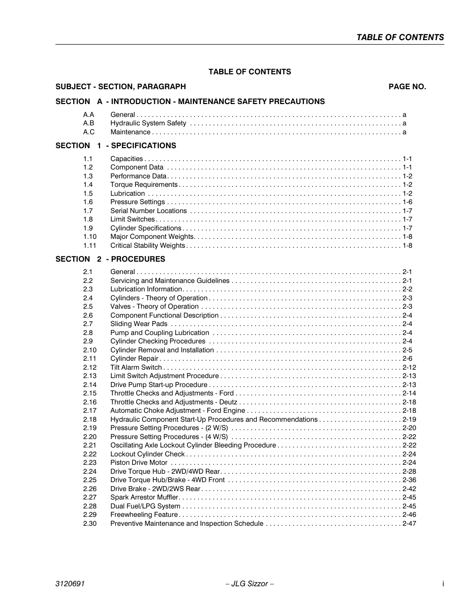 JLG 40RTS ANSI Service Manual User Manual | Page 5 / 84