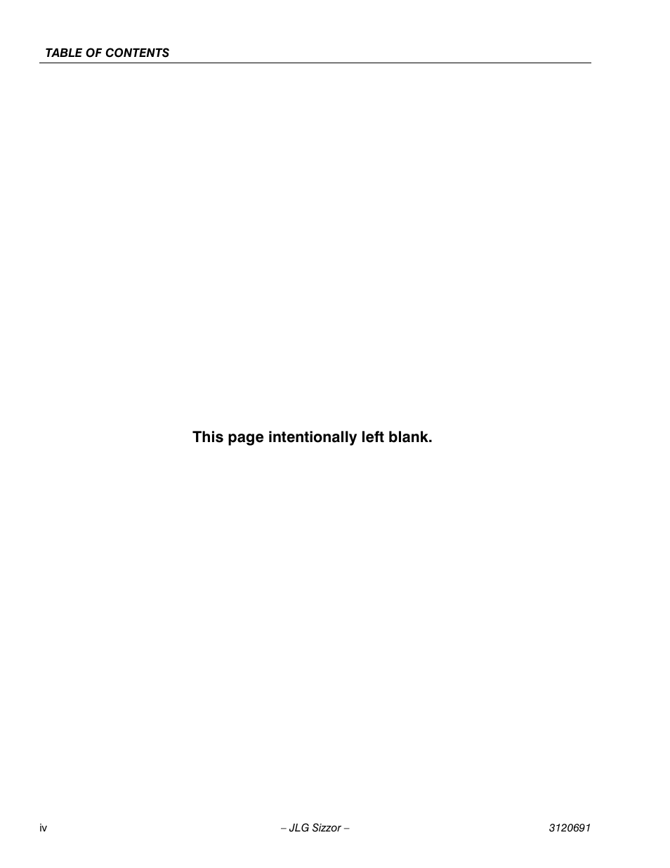 This page intentionally left blank | JLG 40RTS ANSI Service Manual User Manual | Page 8 / 84