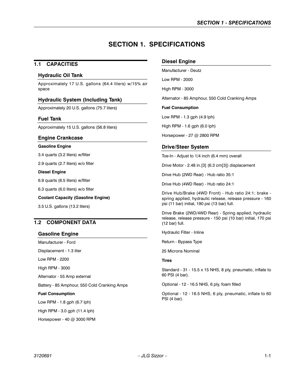 JLG 40RTS ANSI Service Manual User Manual | Page 9 / 84