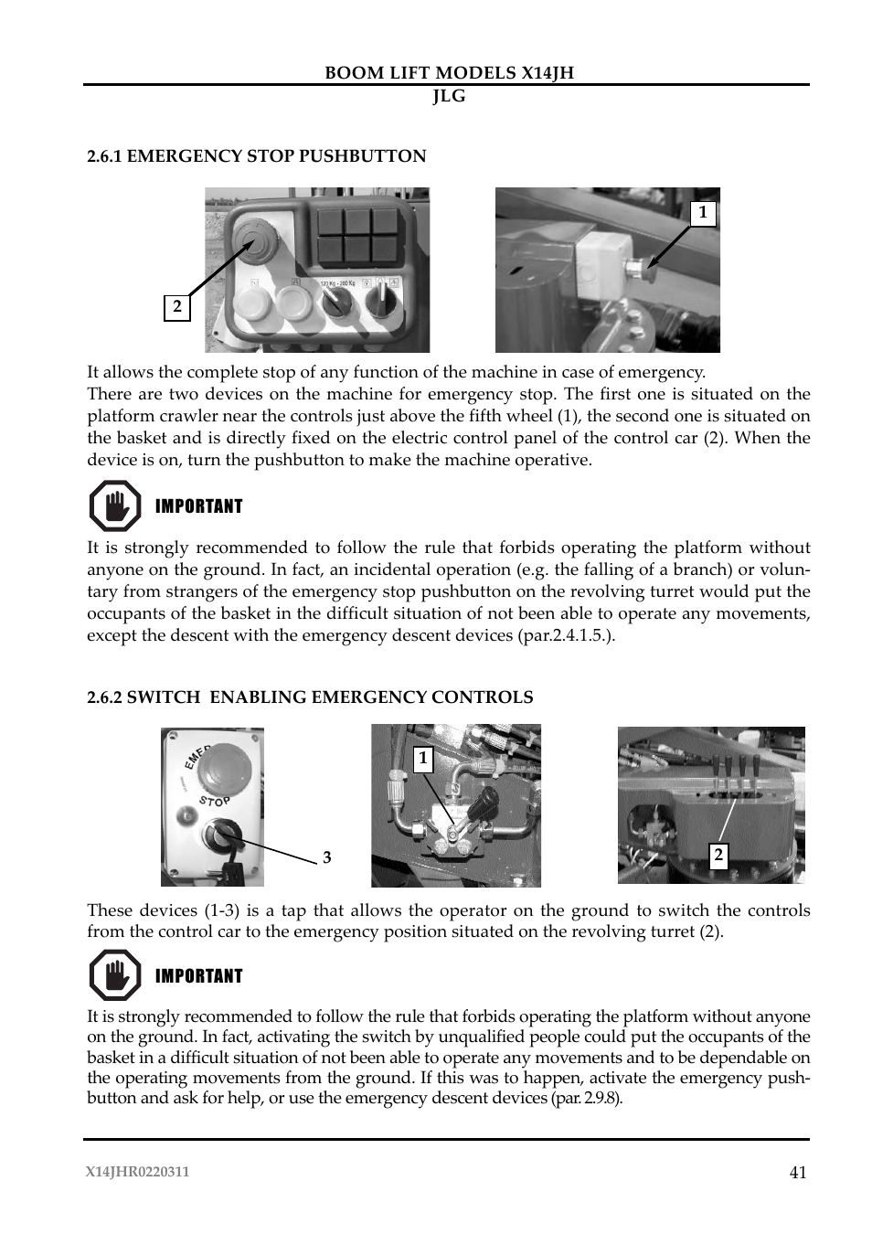 JLG X14JH Operator Manual User Manual | Page 44 / 108