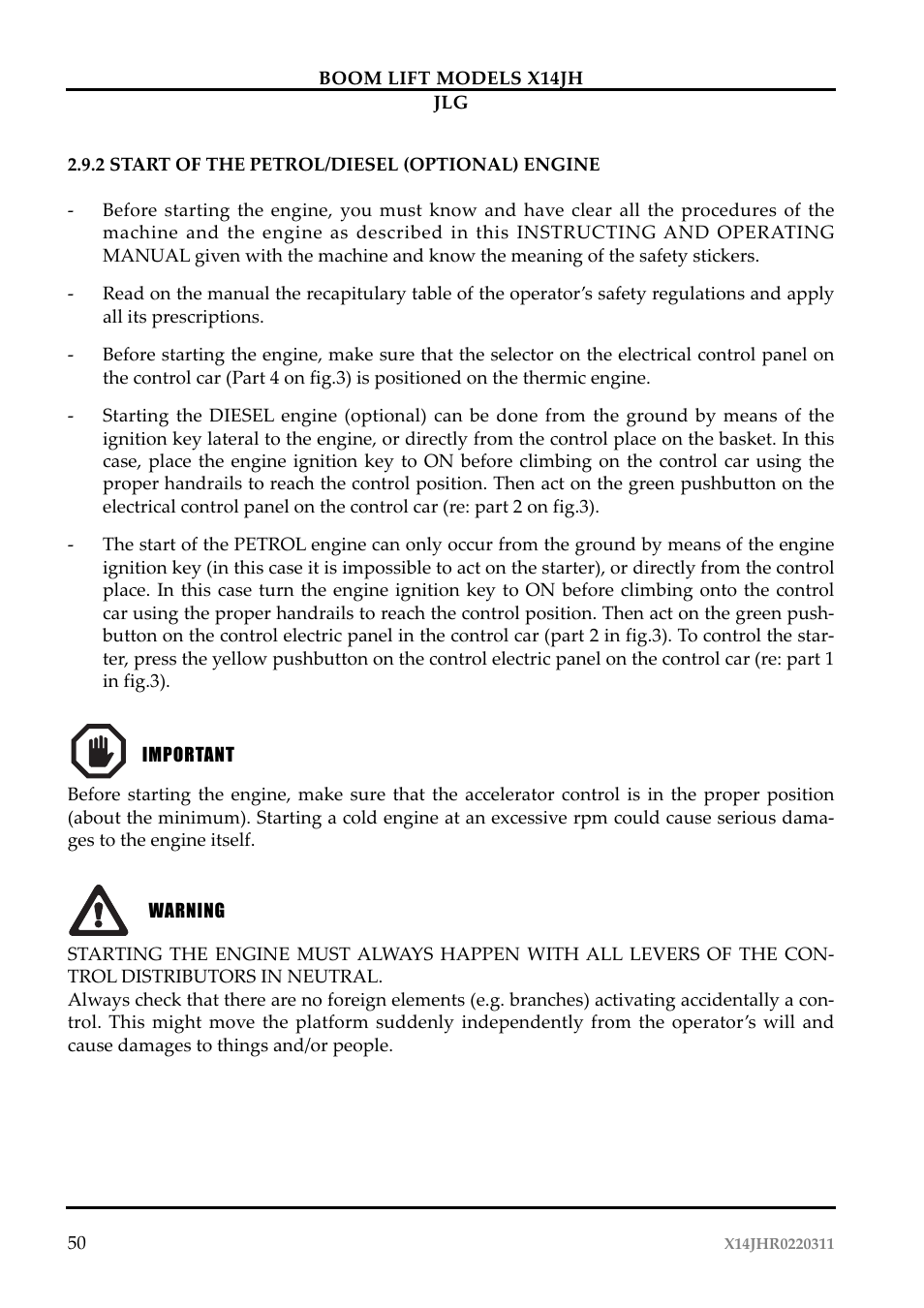 JLG X14JH Operator Manual User Manual | Page 53 / 108