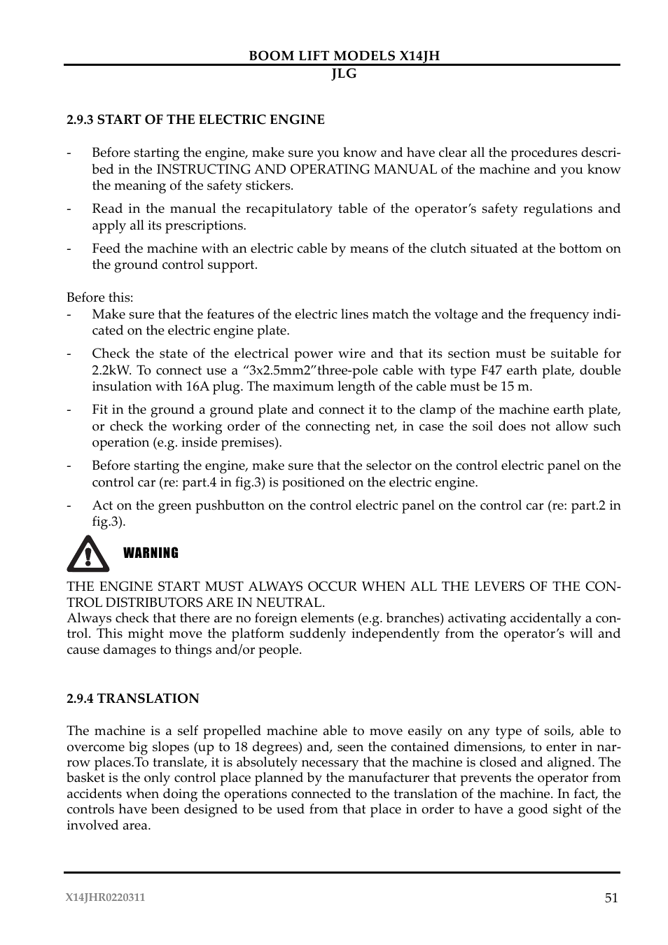 JLG X14JH Operator Manual User Manual | Page 54 / 108