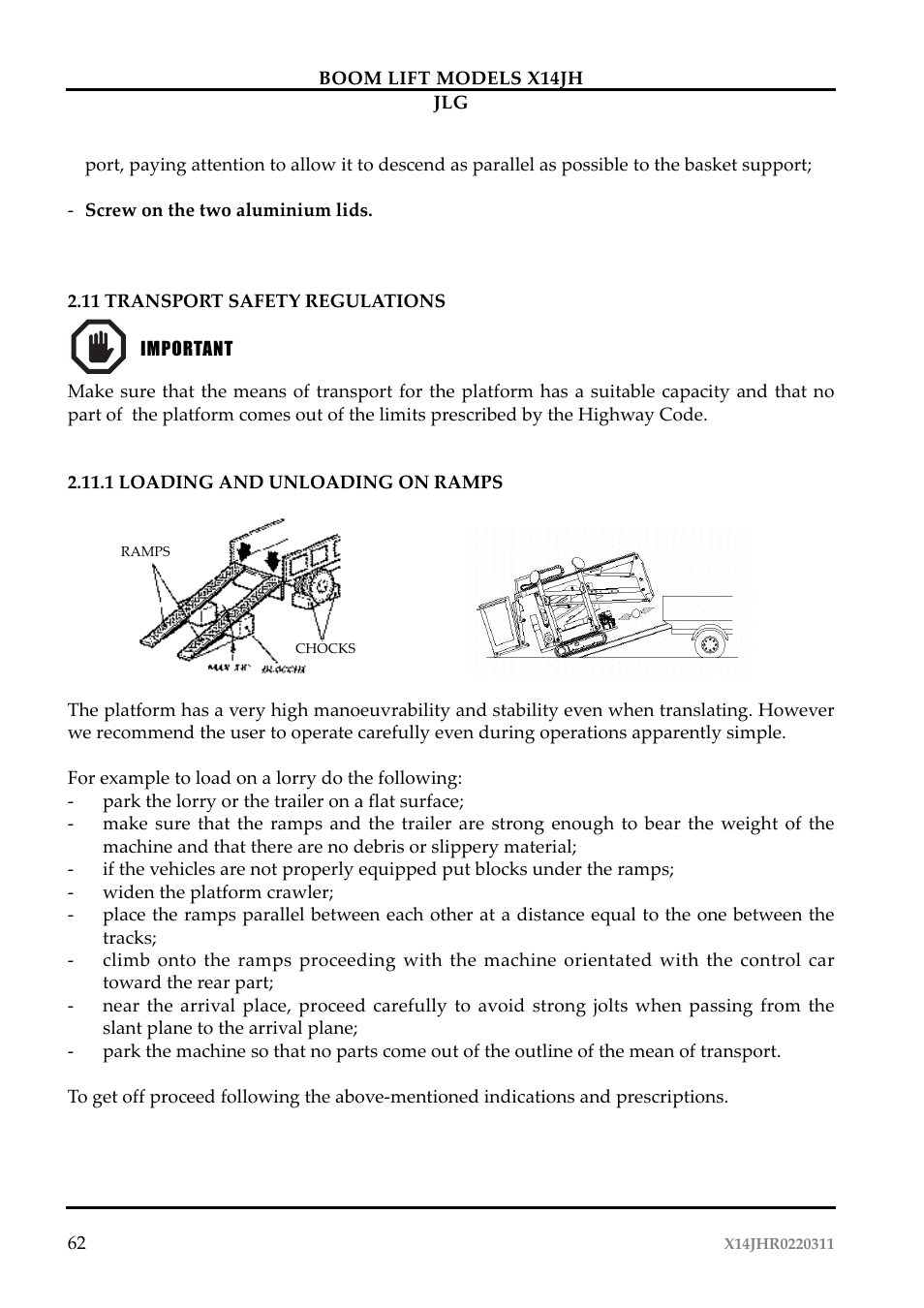 JLG X14JH Operator Manual User Manual | Page 65 / 108