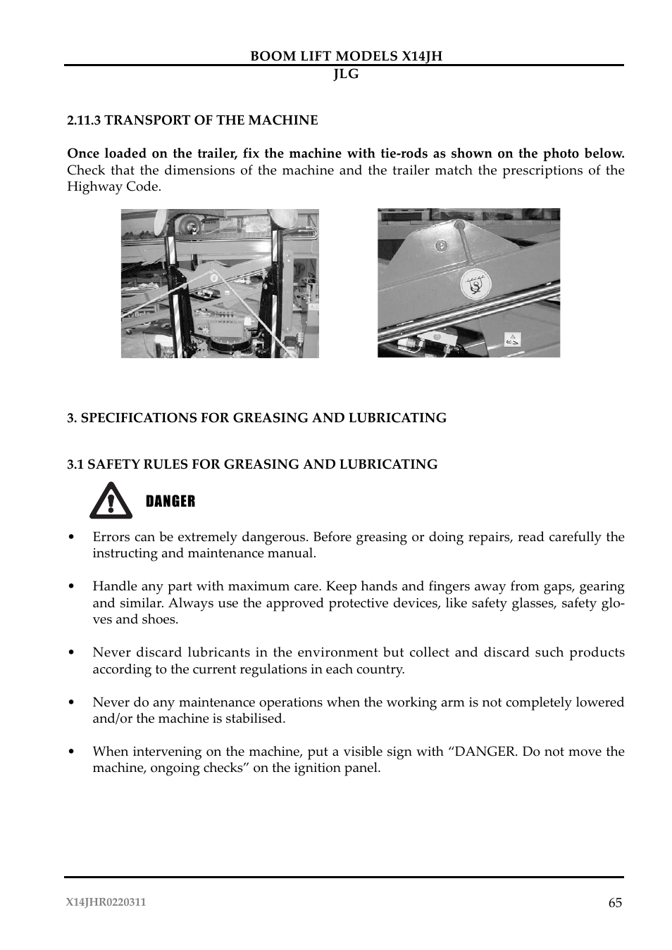 JLG X14JH Operator Manual User Manual | Page 68 / 108