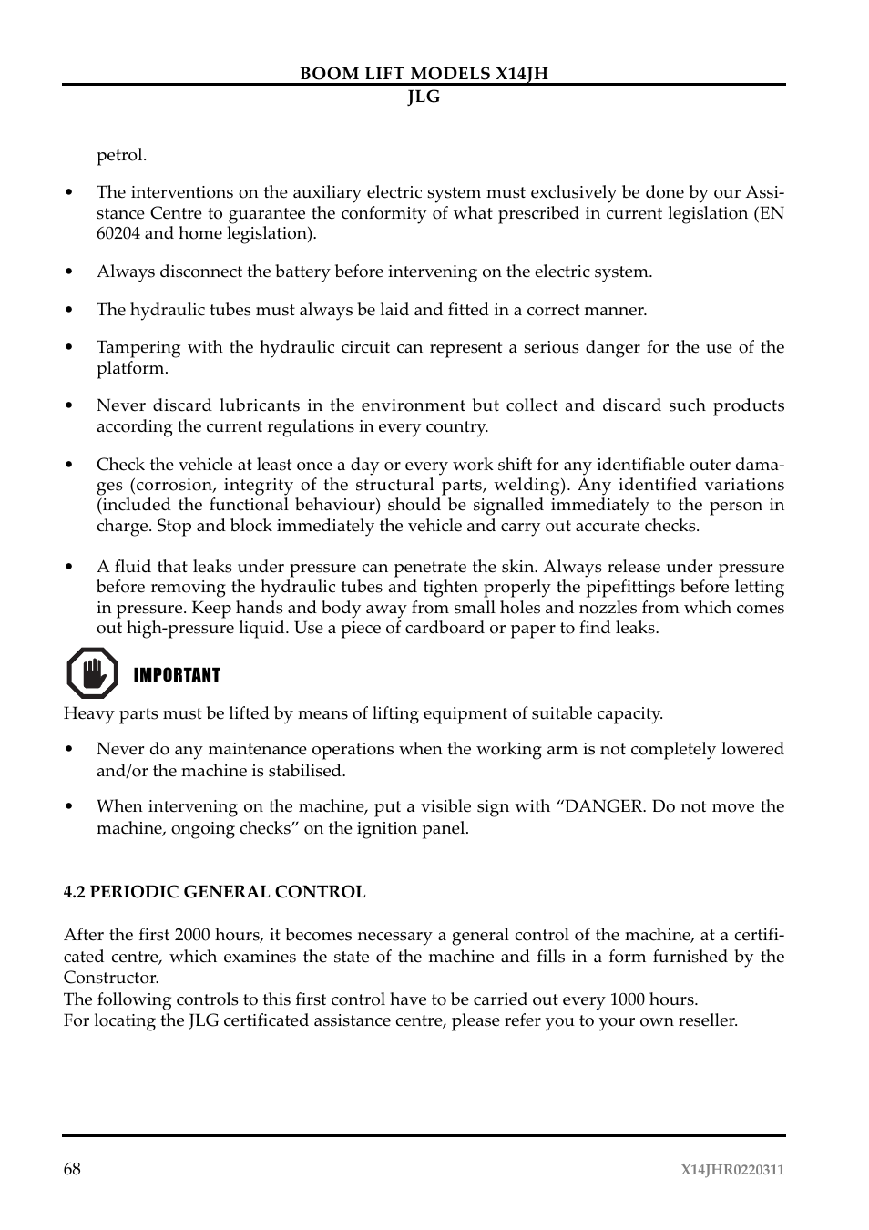JLG X14JH Operator Manual User Manual | Page 71 / 108