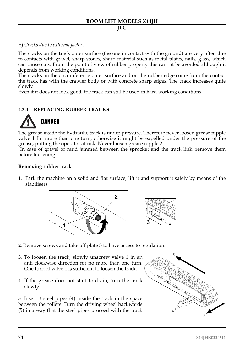 Pericolo | JLG X14JH Operator Manual User Manual | Page 77 / 108