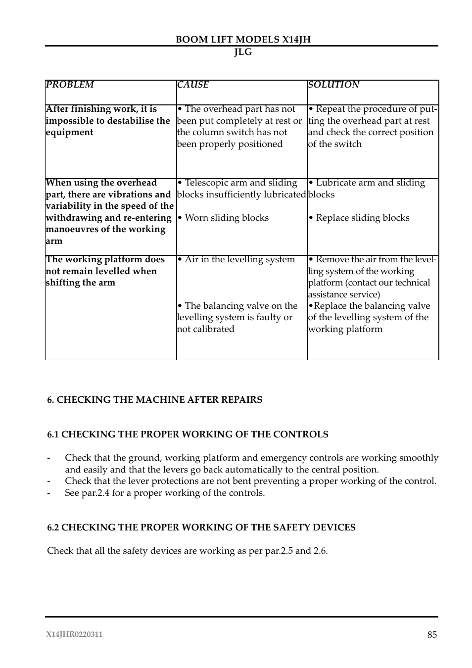 JLG X14JH Operator Manual User Manual | Page 88 / 108
