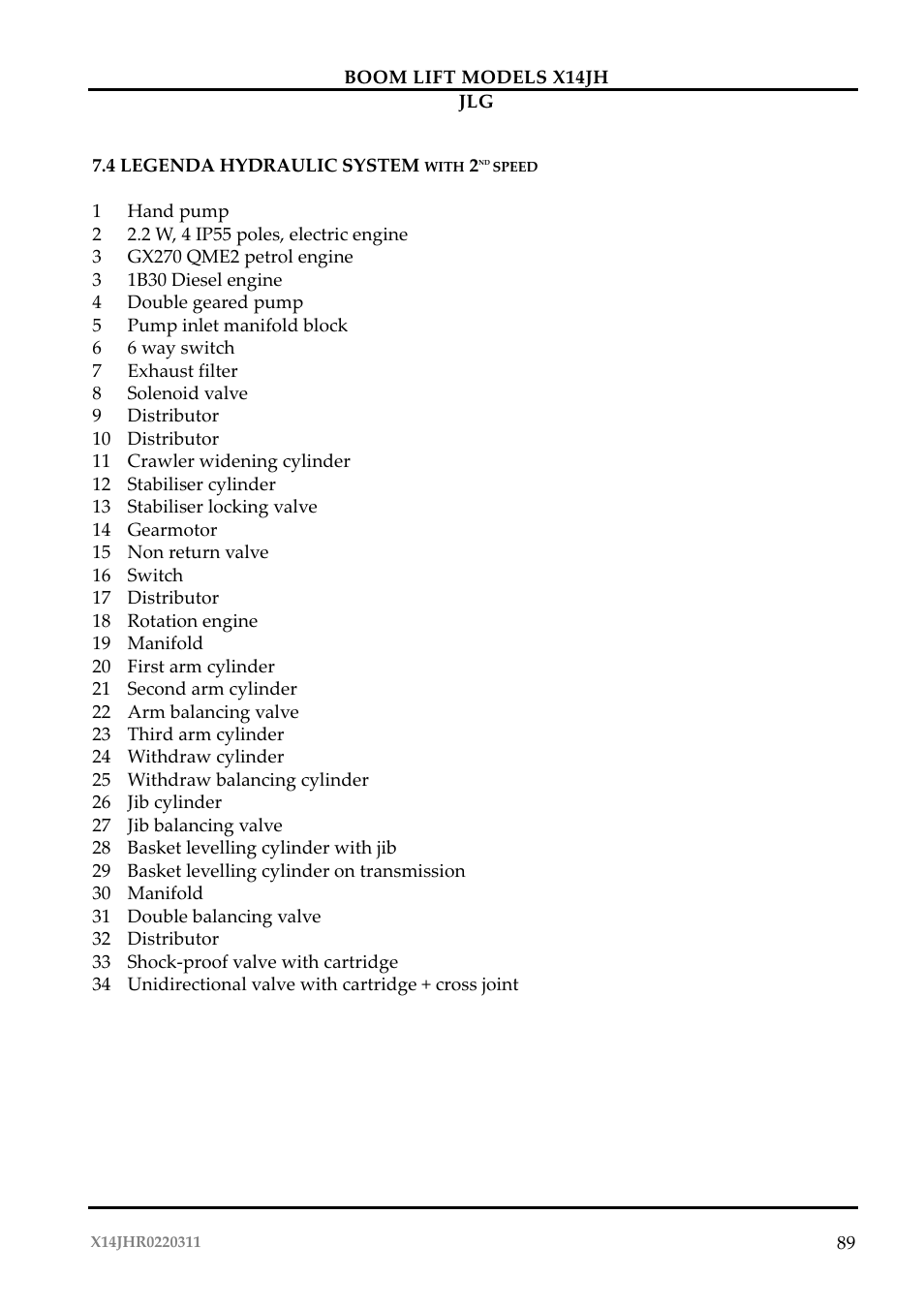 JLG X14JH Operator Manual User Manual | Page 92 / 108