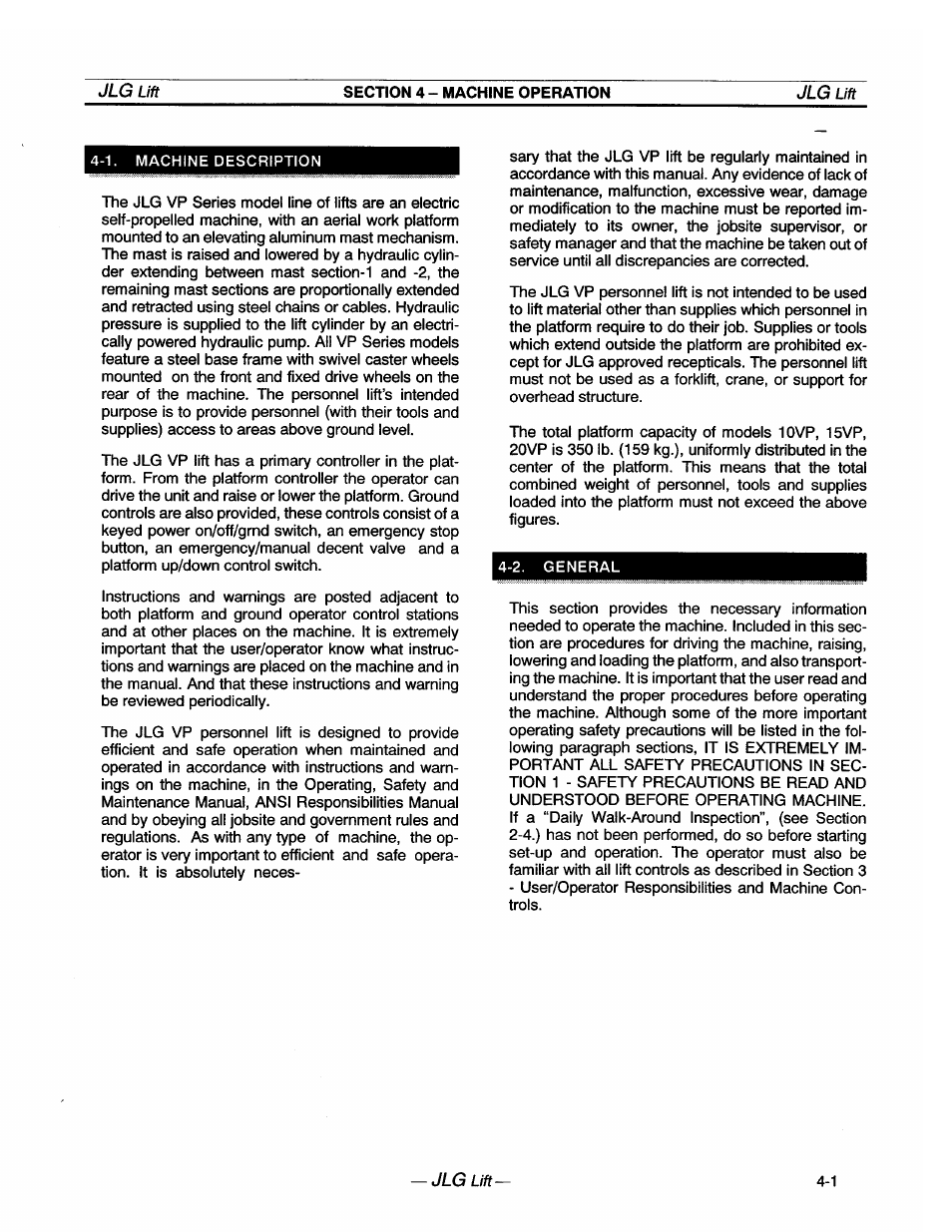 JLG 20VP (3123001) Operator Manual User Manual | Page 27 / 160