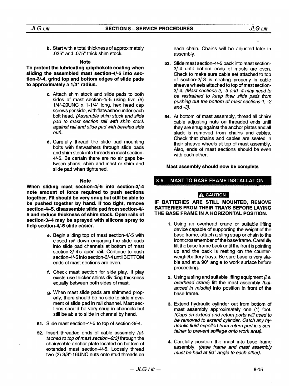 JLG 20VP (3123001) Operator Manual User Manual | Page 55 / 160
