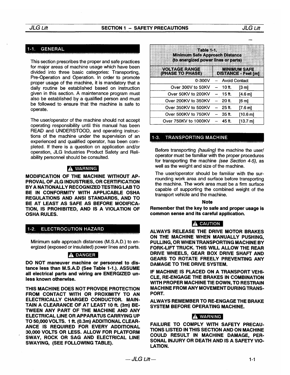 JLG 20VP (3123001) Operator Manual User Manual | Page 9 / 160