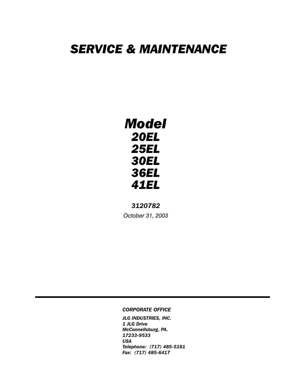 JLG 41EL Service Manual User Manual | 64 pages